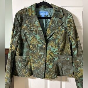 Vintage Doncaster Sport Velvet Multicolor Blazer Size 18 Excellent Condition!